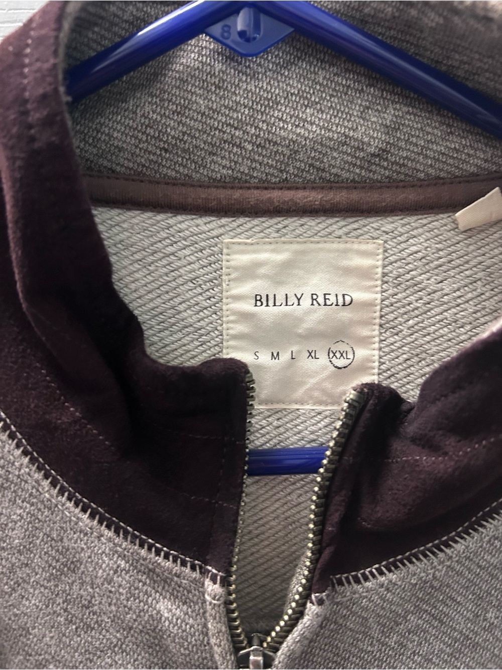 Billy Reid Two-Tone tan and Dark Brown Zip-Up Sweater